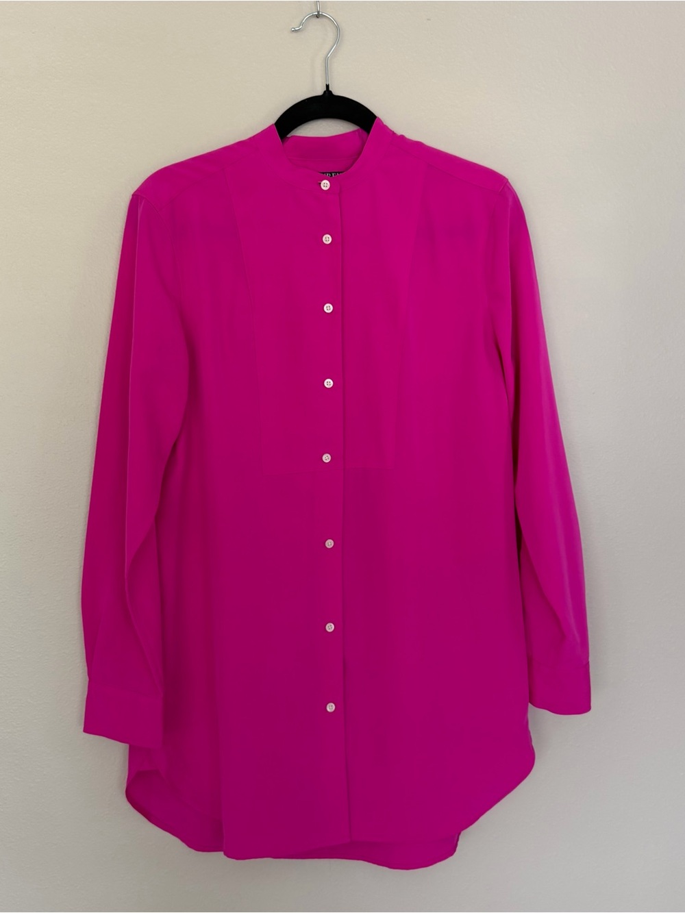 Lauren Ralph Lauren Fuchsia Stand-Collar Button-Down Shirt